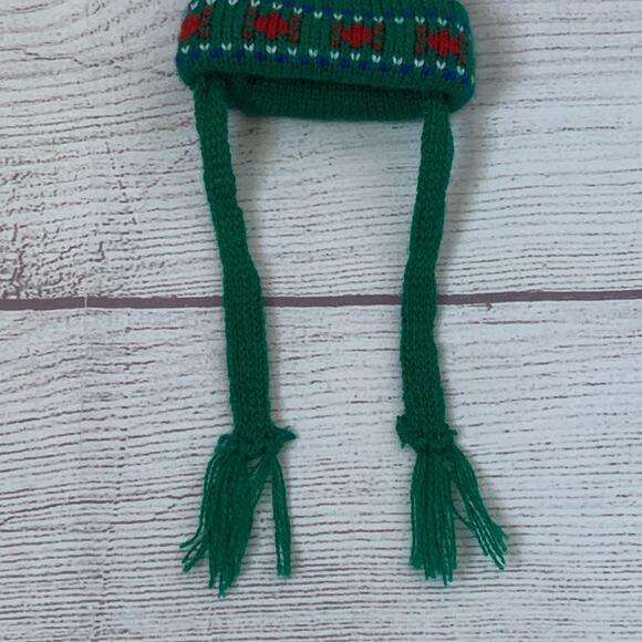 Knit Stocking Hat Christmas Tree Ornament or Holiday Decoration Pom Pom 10"L - Picture 13 of 14